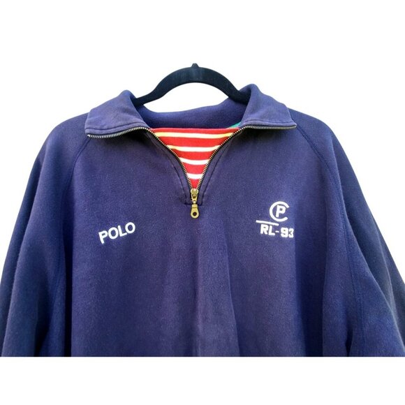 Vintage 1990s CP RL-93 Polo Ralph Lauren ¼ Zip Sweatshirt Logo Pullover - Picture 4 of 10